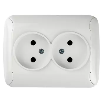 розетка 2 поста GUNSAN Fantasy без заземления, белый