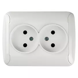 розетка 2 поста GUNSAN Fantasy без заземления, белый
