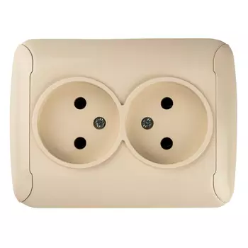 розетка 2 поста GUNSAN Fantasy без заземления, кремовый
