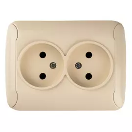 розетка 2 поста GUNSAN Fantasy без заземления, кремовый