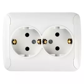 розетка 2 поста GUNSAN Fantasy с заземлением, белый
