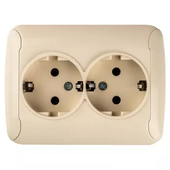 розетка 2 поста GUNSAN Fantasy с заземлением, кремовый