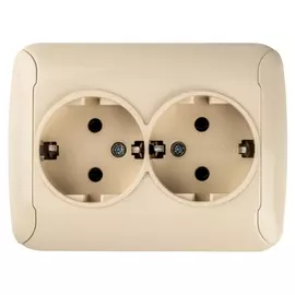 розетка 2 поста GUNSAN Fantasy с заземлением, кремовый