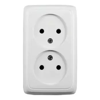 розетка 2 поста HEGEL Alfa Slim без заземления с/ш белый