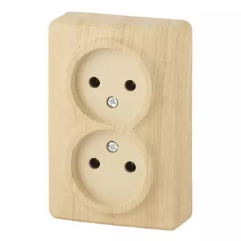 розетка 2 поста ЭРА Эксперт без заземления сосна