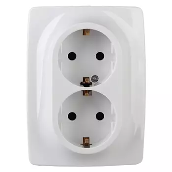 розетка 2 поста ЭРА серия 12 с/з с/ш белый