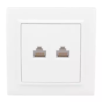 розетка 2 поста компьютерная RJ45 EKF Минск, белый