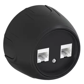 розетка 2 поста компьютерная RJ45 кат.5e ONEKEYELECTRO Rotondo черный