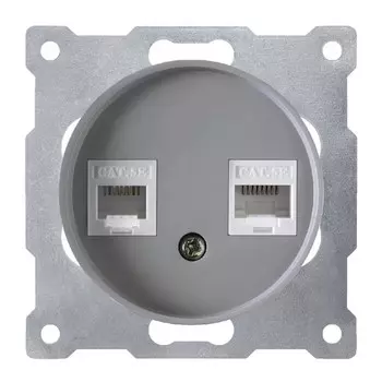 розетка 2 поста компьютерная RJ45 кат.5e ONEKEYELECTRO Florence серый