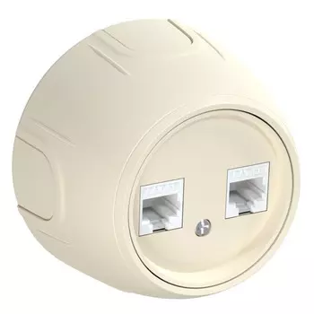 розетка 2 поста компьютерная RJ45 кат.5e ONEKEYELECTRO Rotondo бежевый