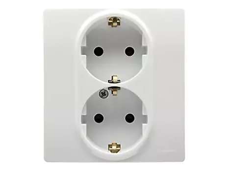 розетка 2 поста LEGRAND Etika с заземлением, белый