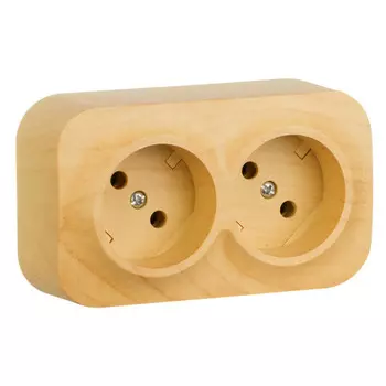 розетка 2 поста LEGRAND Quteo б/з 16А дерево