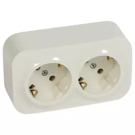 розетка 2 поста LEGRAND Quteo с/з 16А бежевый