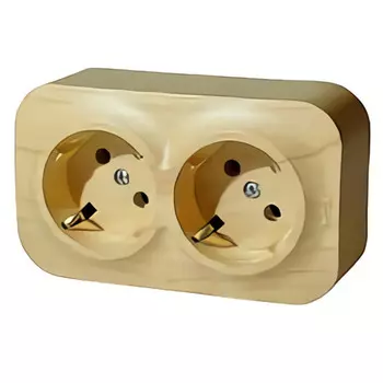 розетка 2 поста LEGRAND Quteo с/з 16А дерево