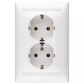 розетка 2 поста LEGRAND Valena с/з б/ш с рамкой белый