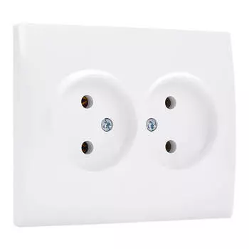 розетка 2 поста LEZARD Karina б/з б/ш 16А белая