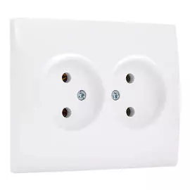 розетка 2 поста LEZARD Karina б/з б/ш 16А белая