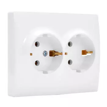 розетка 2 поста LEZARD Karina с/з б/ш 16А белая