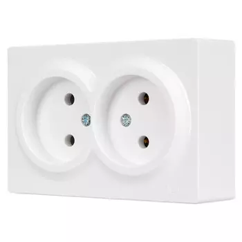 розетка 2 поста LEZARD Leto ПБТ б/з белый