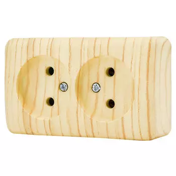 розетка 2 поста LEZARD Viola б/з б/ш 16А белёный дуб