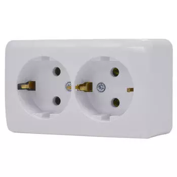 розетка 2 поста LEZARD Viola с/з б/ш 16А белый