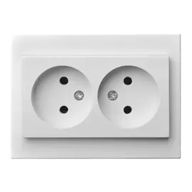 розетка 2 поста LIREGUS Epsilon без заземления, белый