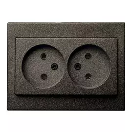 розетка 2 поста LIREGUS Epsilon без заземления, черный