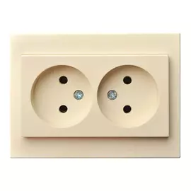 розетка 2 поста LIREGUS Epsilon без заземления, кремовый
