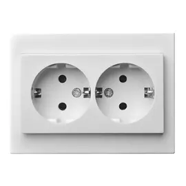 розетка 2 поста LIREGUS Epsilon с заземлением, белый
