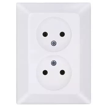 розетка 2 поста NE-AD Aras б/з 16А 250В белый