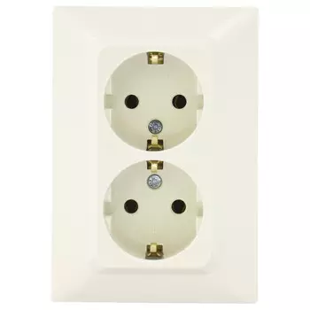 розетка 2 поста NE-AD Aras с/з 16А 250В крем