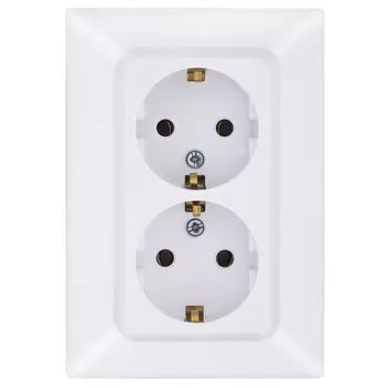 розетка 2 поста NE-AD Aras с/з 16А 250В белый