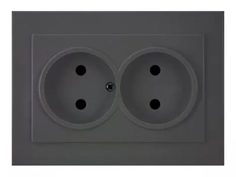 розетка 2 поста NILSON Touran без заземления, антрацит