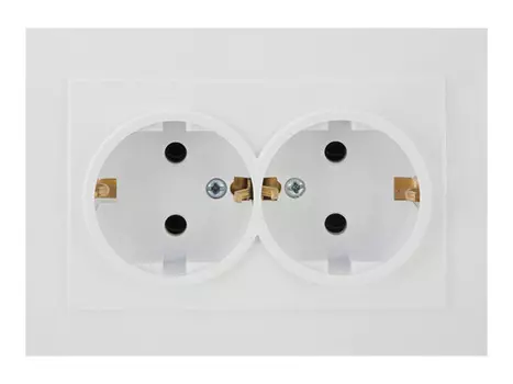 розетка 2 поста NILSON Touran Naturel с заземлением, белый