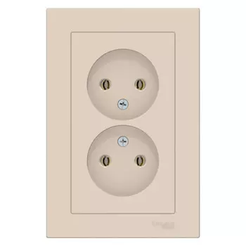 розетка 2 поста SCHNEIDER ELECTRIC Atlas Design б/з бежевый