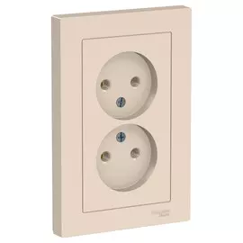 розетка 2 поста SCHNEIDER ELECTRIC Atlas Design б/з бежевый