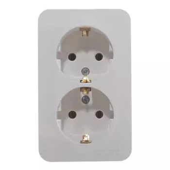 розетка 2 поста SCHNEIDER ELECTRIC Blanca с/з б/ш 16А белый