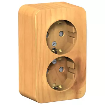 розетка 2-поста SCHNEIDER ELECTRIC Blanca с/з с/ш 16А ясень