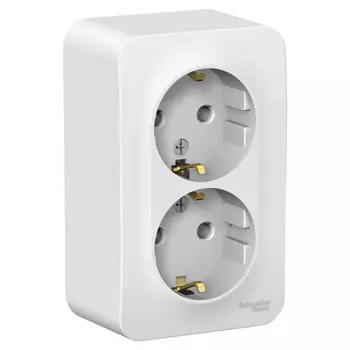 розетка 2 поста SCHNEIDER ELECTRIC Blanca с/з б/ш 16А белый