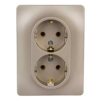 розетка 2 поста SCHNEIDER ELECTRIC Glossa с/з титан