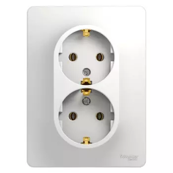 розетка 2 поста SCHNEIDER ELECTRIC Glossa с/з белый