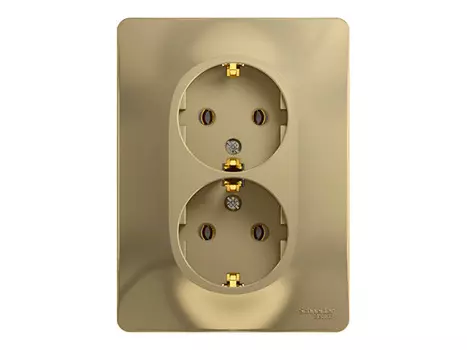 розетка 2 поста SCHNEIDER ELECTRIC Glossa с заземлением, титан