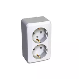 розетка 2 поста SCHNEIDER ELECTRIC Этюд с заземлением, белый