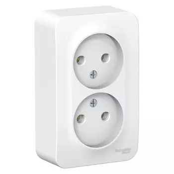 розетка 2 поста SYSTEME ELECTRIC Blanca б/з б/ш 16А 250В белый