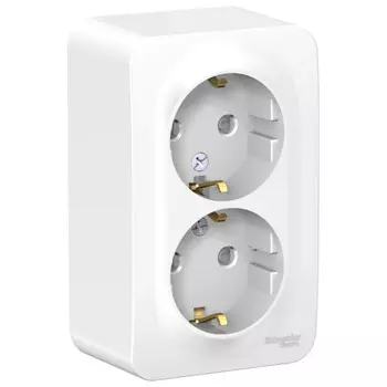 розетка 2 поста SYSTEME ELECTRIC Blanca с/з с/ш 16А 250В белый