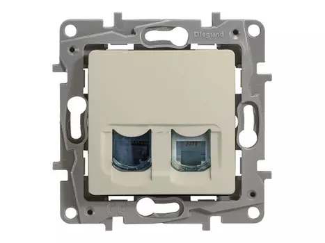 розетка 2 поста телефонная/компьютерная RJ11/RJ45 LEGRAND Etika категория 5е UTP, слоновая кость