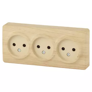 розетка 3 поста ЭРА Эксперт без заземления сосна