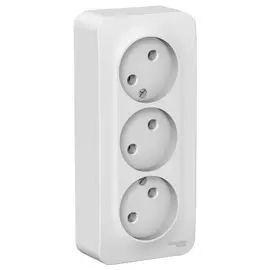 розетка 3 поста SCHNEIDER ELECTRIC Blanca б/з б/ш 16А белый