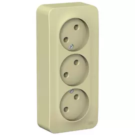 розетка 3 поста SCHNEIDER ELECTRIC Blanca б/з б/ш 16А бежевый