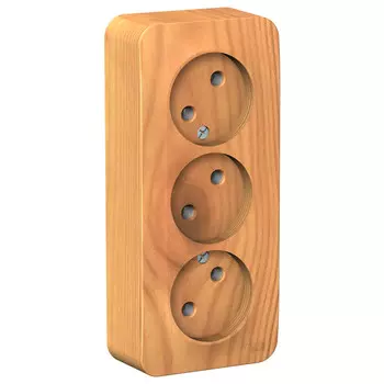 розетка 3 поста SCHNEIDER ELECTRIC Blanca б/з б/ш 16А ясень